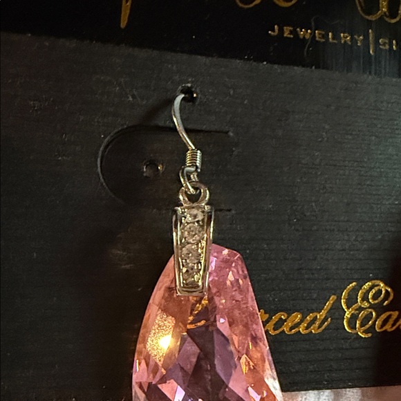 Park Lane Sparkling Pink Crystal Earrings - Picture 3 of 6